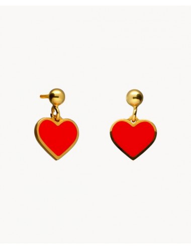 Pendientes  corazón rojo...