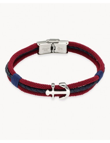 Pulsera   ancla azul y rojo...