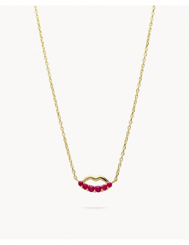 Collar  labios fucsia de...