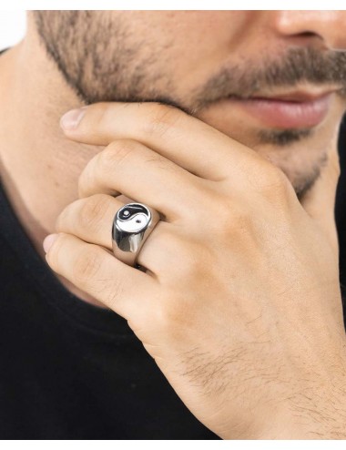 Anillo   ying yang de acero...