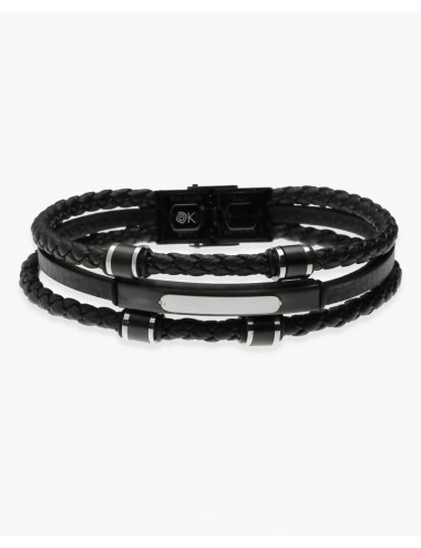 Pulsera   triple negro de...