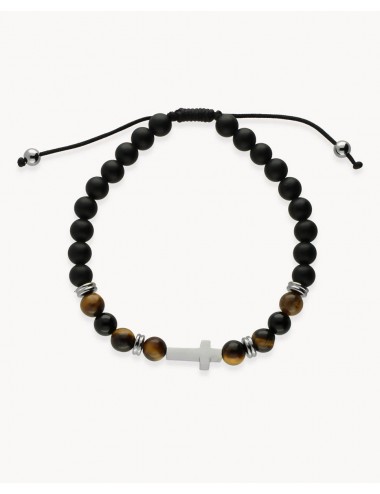 Pulsera   cruz con piedras...