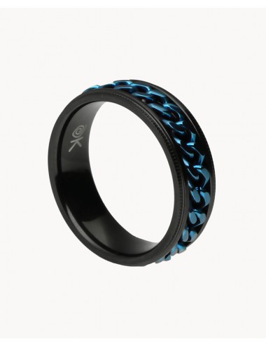 Anillo   trenza azul de...