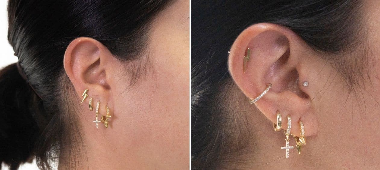 Tendencia Ear: Llena tus orejas con muchos pendientes.